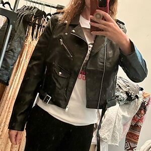 Faux Leather Moto Jacket